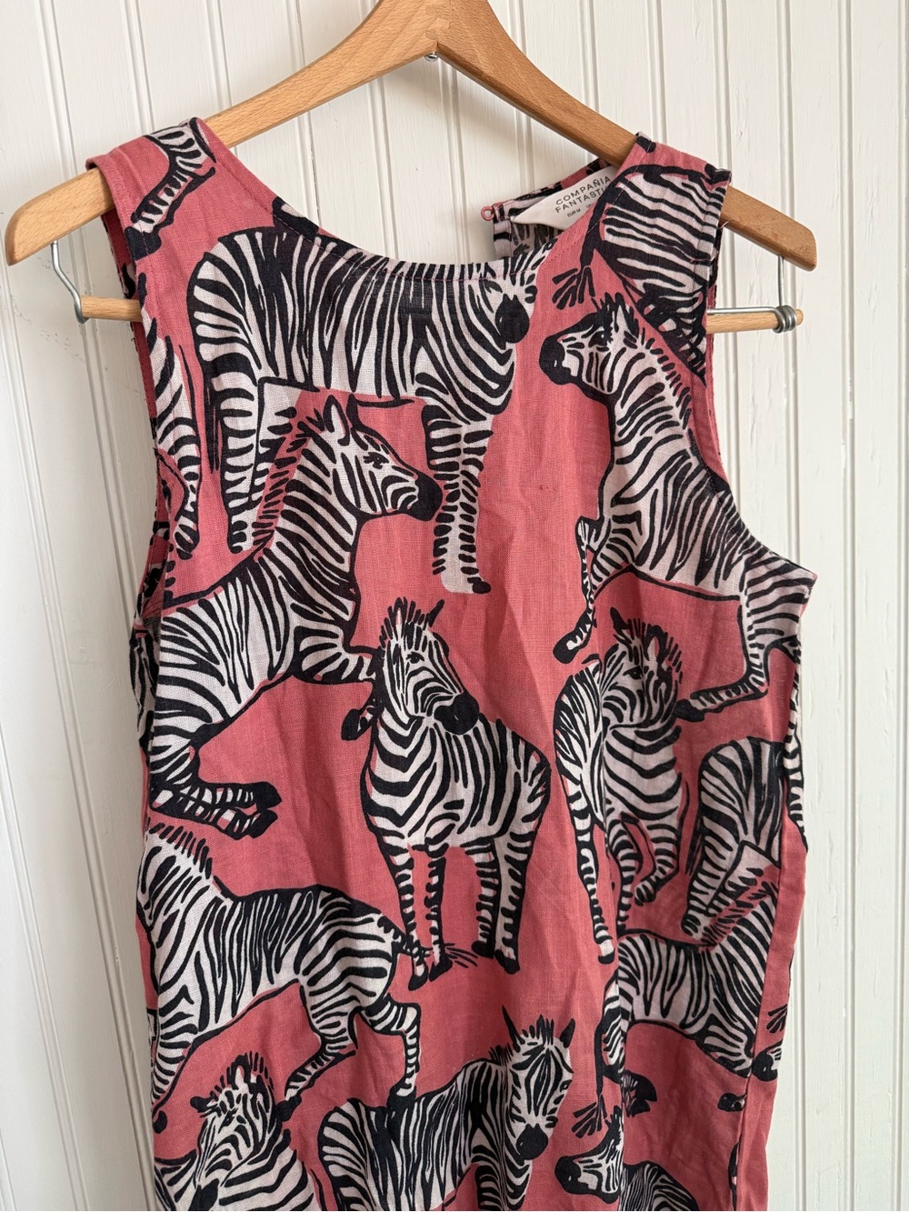 Compania Fantastica Pink Zebra Print Cotton Dress Size M - Picture 2 of 6